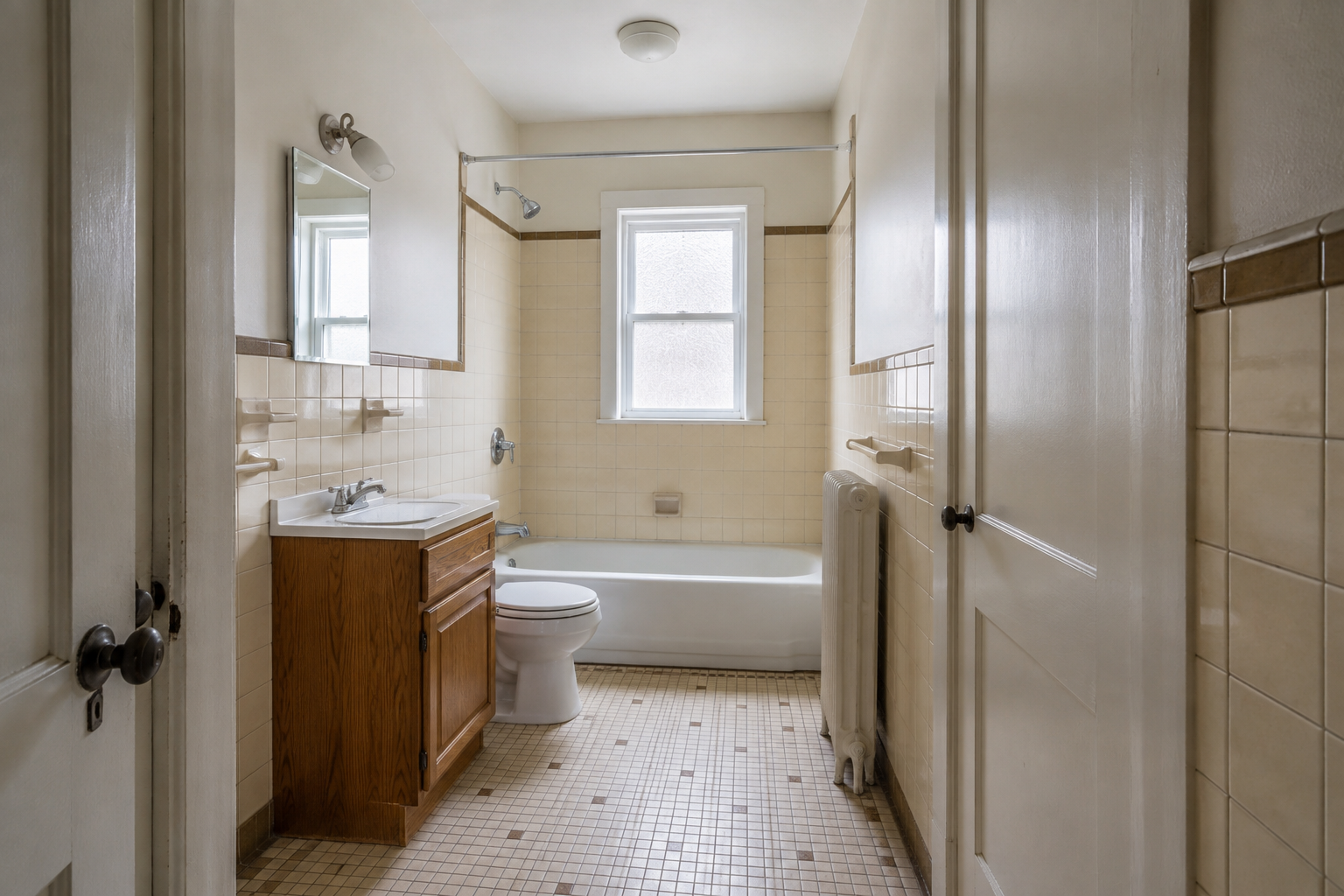The original: An older New Haven–style bathroom.